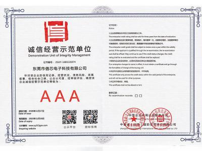 誠(chéng)信經(jīng)營(yíng)證書