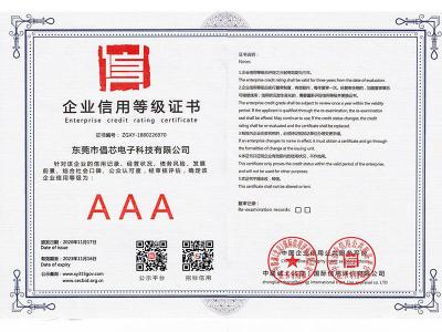 企業(yè)信用等級(jí)證書
